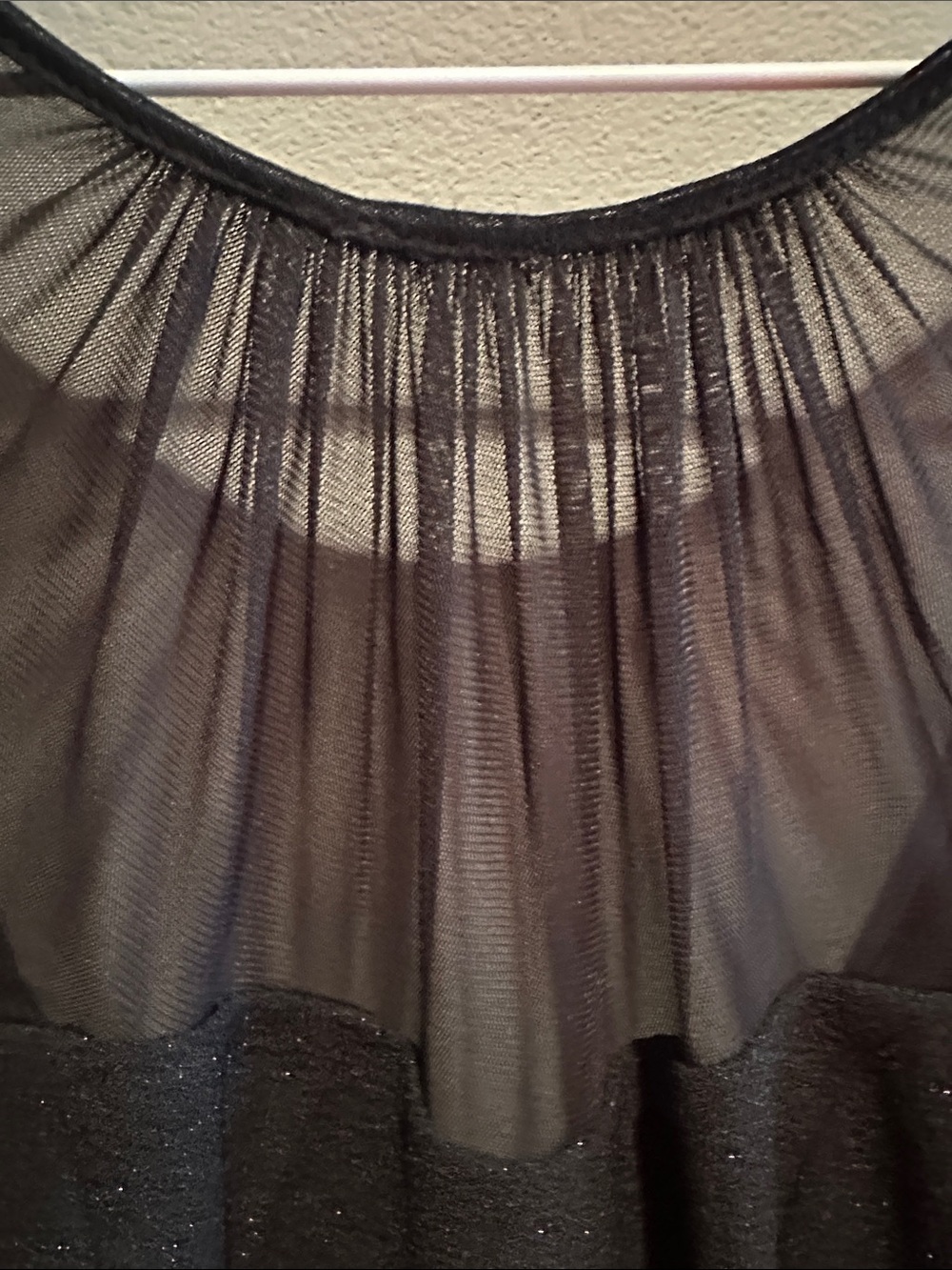 Maggy London Black Long-Sleeve Sheer-Top Cocktail Dress - Picture 6 of 6